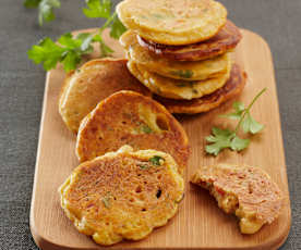 Galettes de pois chiche à la tomate