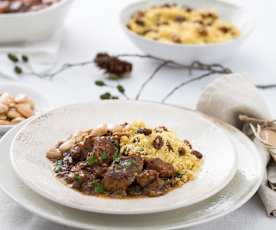 Cordero especiado con frutos secos en cocción lenta