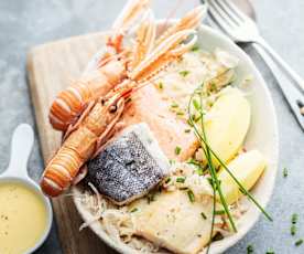 Choucroute de la mer au beurre blanc