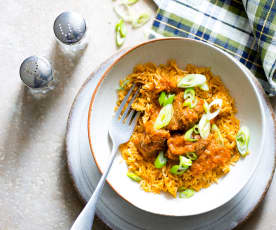 Curry de bœuf, coco et riz