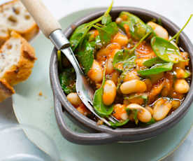 Salade de haricots blancs, tomates et menthe