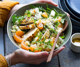 Salade de poulet, boulgour et clémentines