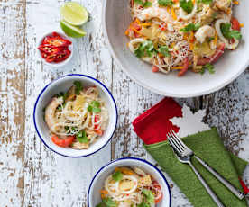 Thai noodle and seafood salad