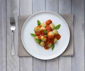 Ricotta dumplings with napoli sauce