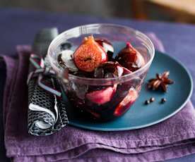 Figues vapeur et sirop au vin rouge