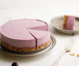 Vegansk cheesecake med kirsebær