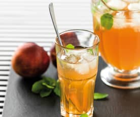 Boozy Peach and Mint Iced Tea