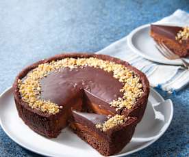 Crostata al cioccolato e caramello salato