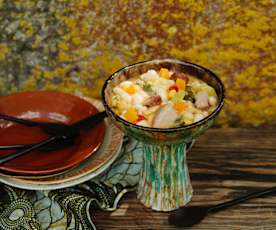 Cachupa con maiale e fagioli