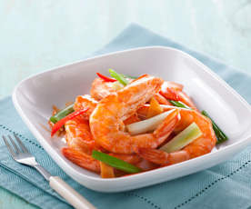 Stir-fried Prawns with Spring Onions