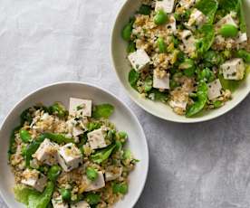 Freekeh and broad bean salad