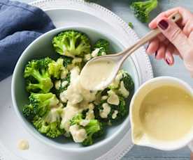 Brócoli con salsa de garbanzos