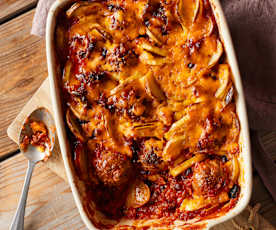 Hackbällchen-Auflauf mit Kartoffeln