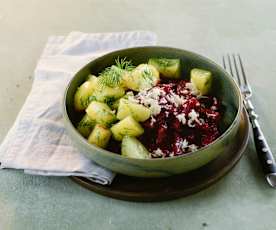 Rote Rüben-Gulasch mit Dill-Erdäpfel