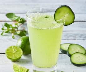 Agua de pepino, limón y menta