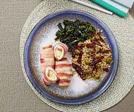 Involtini di pollo, orzo e spinaci