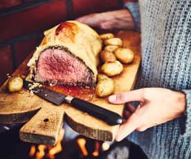 Bœuf en croûte feuilletée à la moutarde