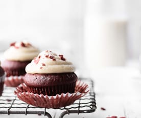 Cupcakes veganos de red velvet