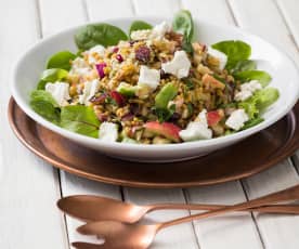 Apple and cranberry farro salad