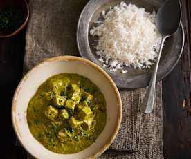 Caril verde com tofu