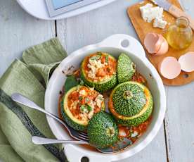 Courgettes farcies aux œufs brouillés