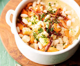 Ρίζες λαχανικών με φασόλια