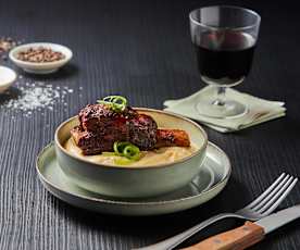 Sweet and Spicy Beef Short Ribs with Polenta