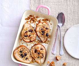 Gratin de poires aux fruits oléagineux et secs