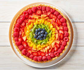 Tarte aux fruits arc-en-ciel