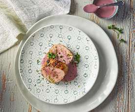 Medaglioni di maiale sottovuoto con salsa al vino