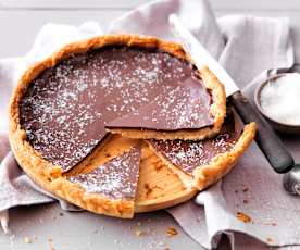 Tarte vegan au chocolat et caramel