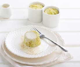 Flan di broccoli con crema al Parmigiano Reggiano