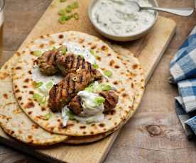 Beef and feta koftas