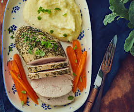 Arrosto di tacchino in salsa tonnata con purè di patate (Bimby Friend)
