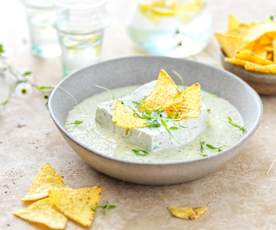 Fromage frais à la coriandre, sauce au curry