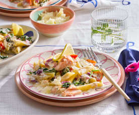 All-in-one-Lachs-Spinat-Pasta