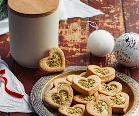 Cuori al cioccolato e pistacchio