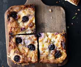 Focaccia with Roasted Grapes and Taleggio