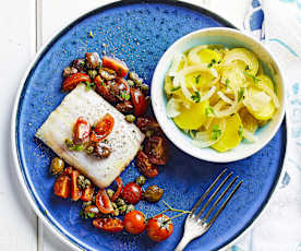 Filetti di spigola alla mediterranea