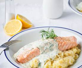Potée de Choucroute au Saumon et Sauce à la Crème et à l'Aneth