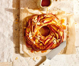 Brioche de pêssego e caramelo