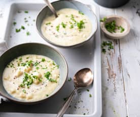 Vichyssoise avec des pâtes