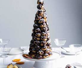 柳橙卡士達黑巧克力泡芙塔