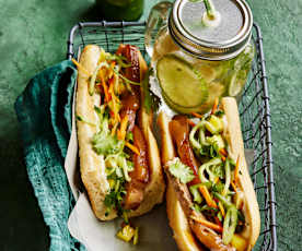 Bánh-mì-Sandwiches mit Schweinebauch