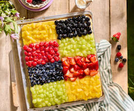 Kachel-Kuchen mit Früchten