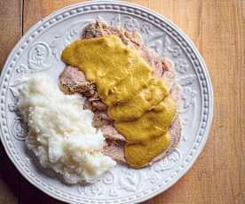 Manzo all'olio con polentina bianca