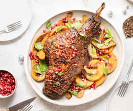 Gigot d'agneau et potirons à la grenade