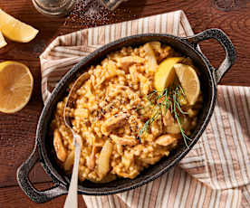 Couscous Risotto with Fennel and Salmon