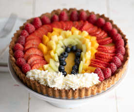Tarta de frutas arcoíris
