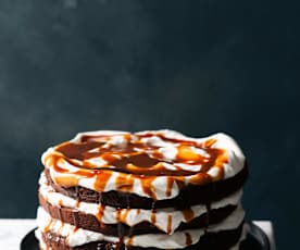 Salted caramel and chocolate cake